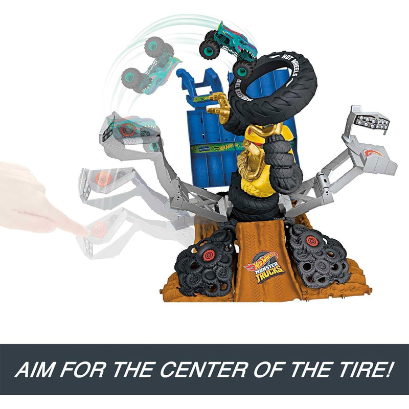 Hot Wheels Monster Trucks Arena Smashers Mega Wrex Versus Crushzilla Takedown