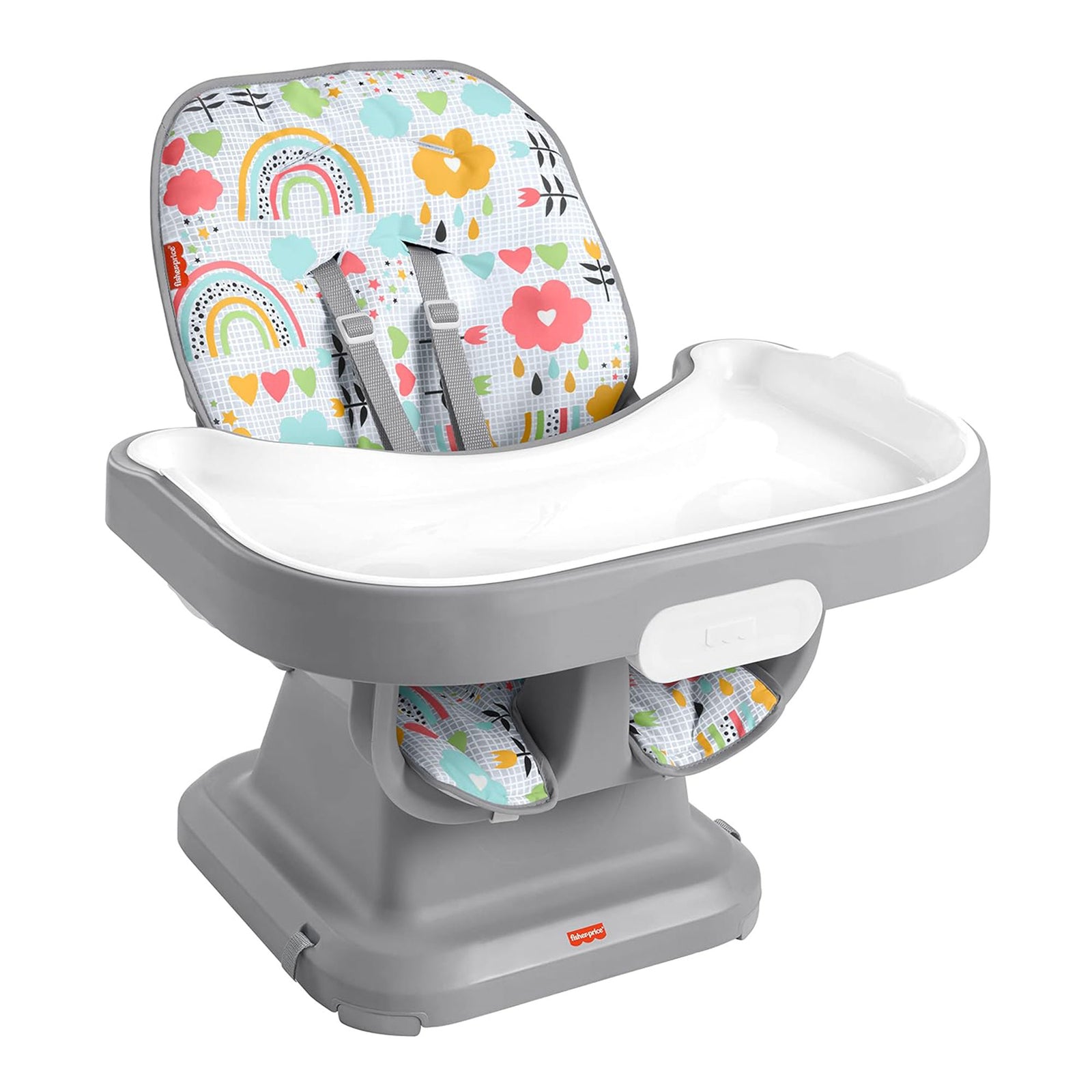 Fisher Price SpaceSaver Simple High Chair w/Removable Tray Liner, Gray (Used) - VMInnovations