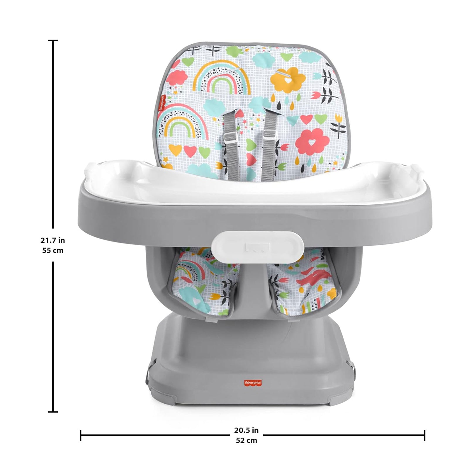 Fisher Price SpaceSaver Simple High Chair w/Removable Tray Liner, Gray (Used) - VMInnovations