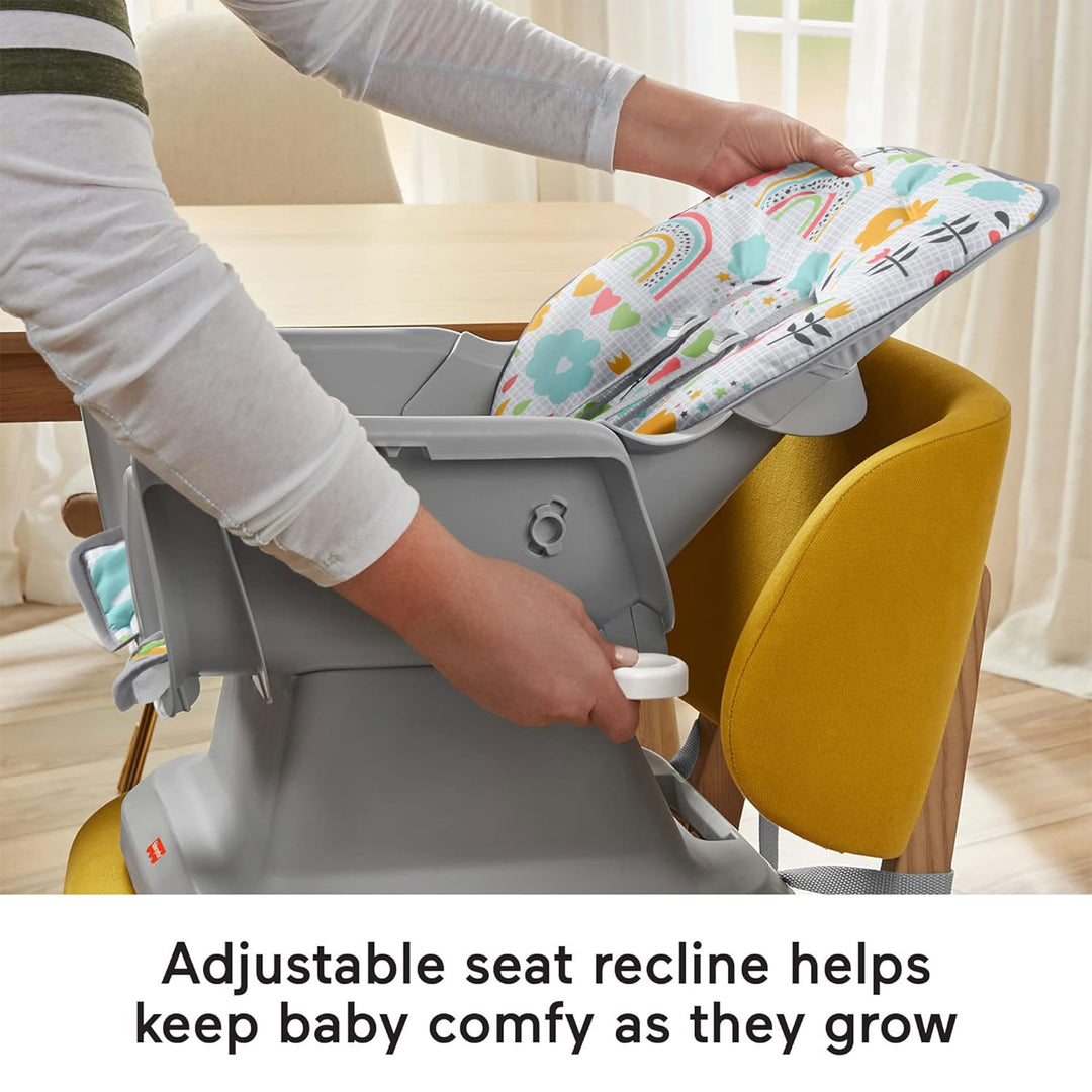Fisher Price SpaceSaver High Chair with Removable Tray Liner, Gray (Open Box) - VMInnovations