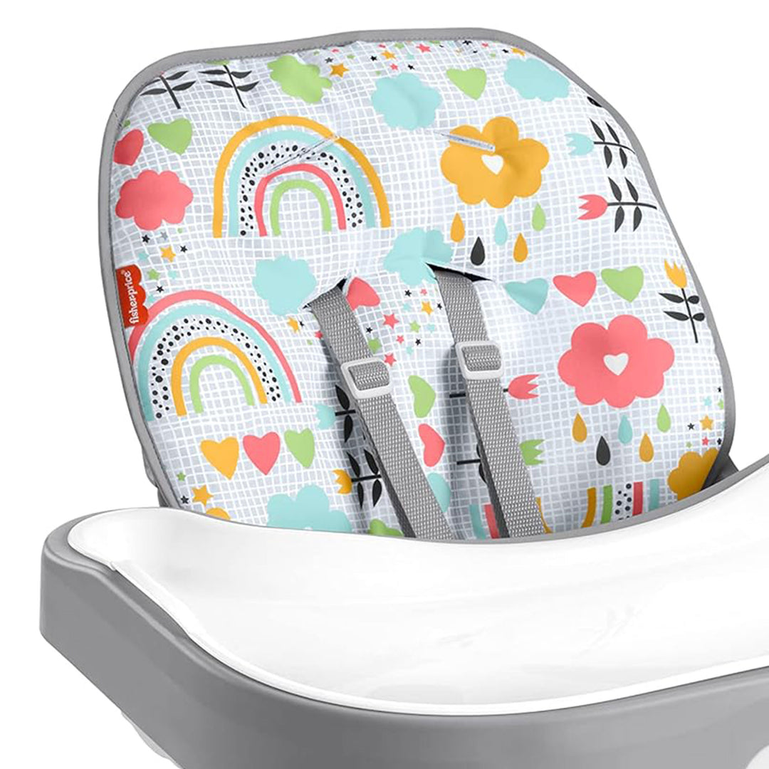 Fisher Price SpaceSaver High Chair with Removable Tray Liner, Gray (Open Box)