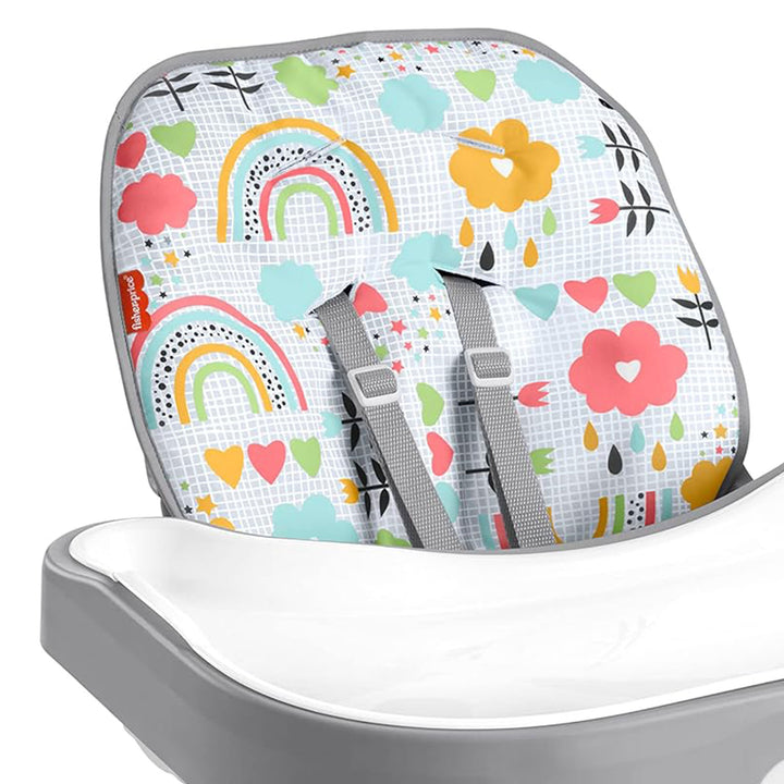 Fisher Price SpaceSaver High Chair with Removable Tray Liner, Gray (Open Box)