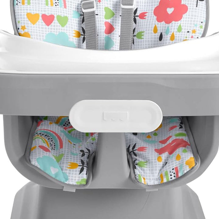 Fisher Price SpaceSaver High Chair with Removable Tray Liner, Gray (Open Box)
