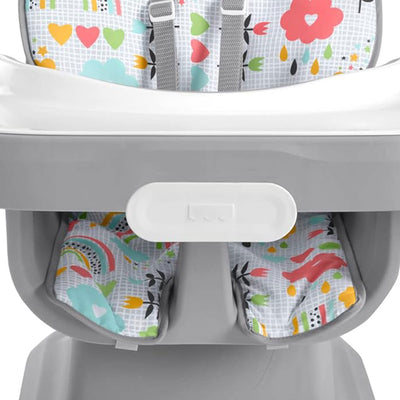 Fisher Price SpaceSaver Simple High Chair w/Removable Tray Liner, Gray (Used)