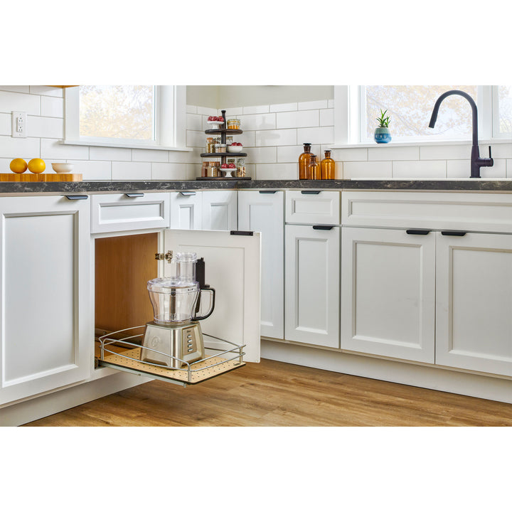 Rev-A-Shelf Solid Bottom Pullout Base Soft-close Cabinet Organizer, 54BK-12SC-1