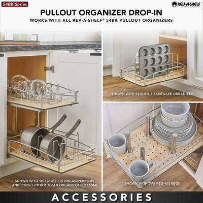Rev-A-Shelf Solid Bottom Pullout Base Soft-close Cabinet Organizer, 54BK-15SC-1
