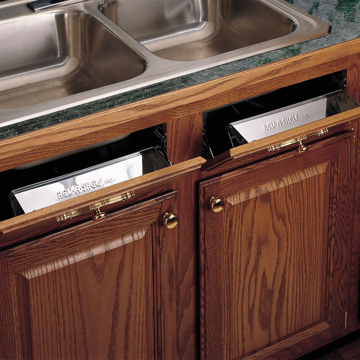 Rev-A-Shelf 10" Tip Out Tray w/ Soft-close for Sink Base Cabinet, 6581-10SS-SC-1