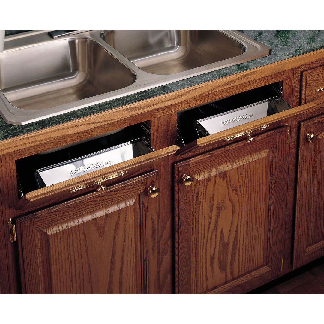 Rev-A-Shelf 11.25" Tip Out Tray Soft-close for Sink Base Cabinet, 6581-11SS-SC-1