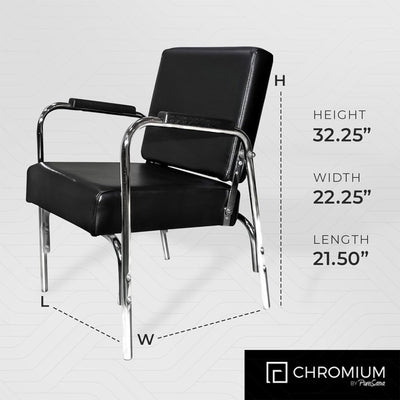 PureSana Ella Professional Auto Reclining Vinyl Shampoo Chair, Gray (Used) - VMInnovations