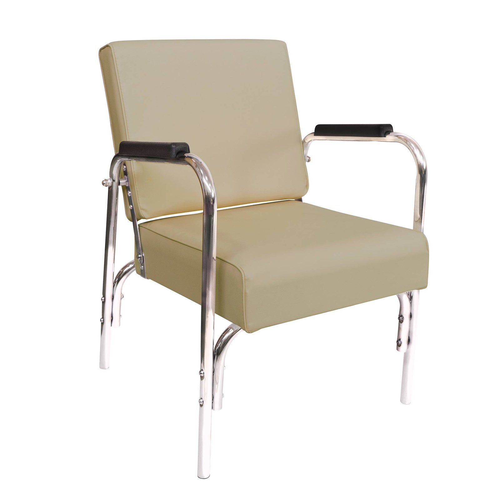 PureSana Chromium Ella Professional Reclining Shampoo Chair for Salons, Tan - VMInnovations