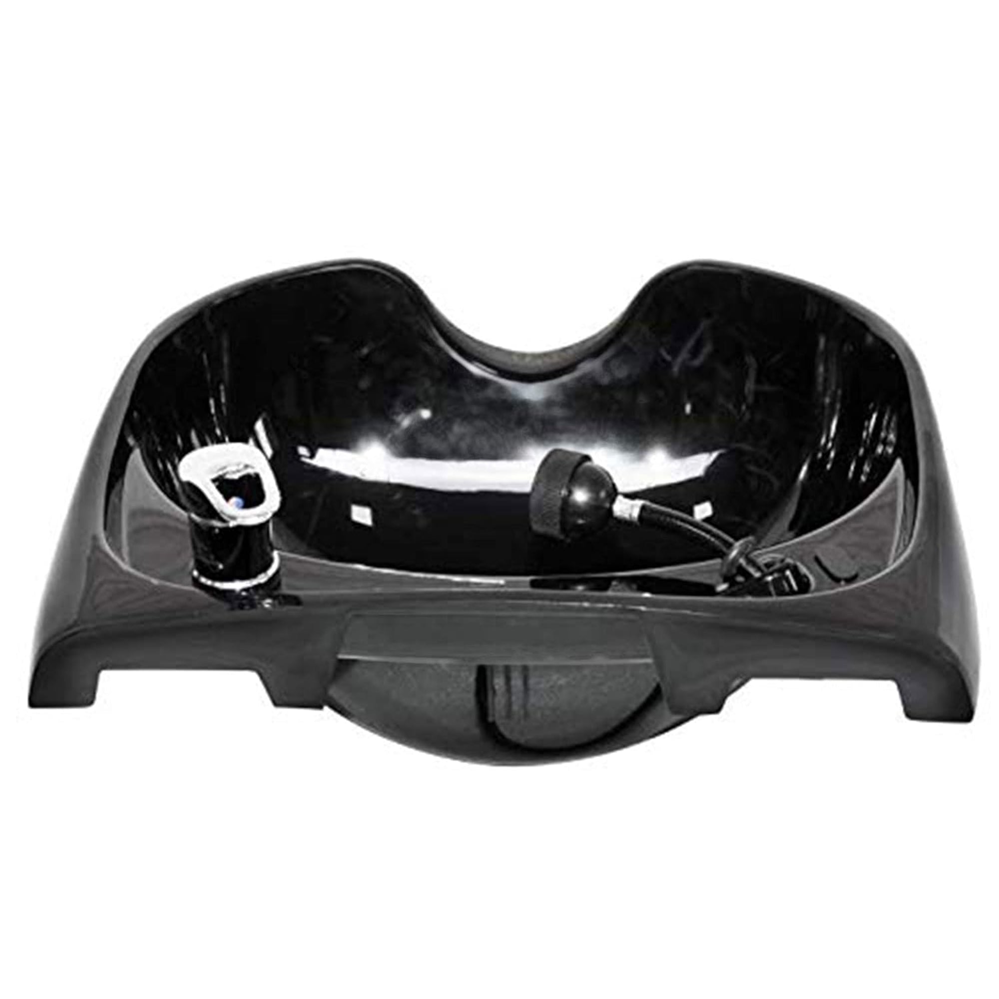 Chromium Oval Shampoo Bowl & Fixture Set with Check Valve, Black (Used) - VMInnovations