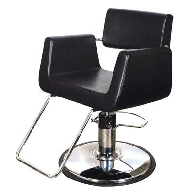 Chromium Brooklyn Professional Styling Chair w/High Density Foam Cushions, Black - VMInnovations
