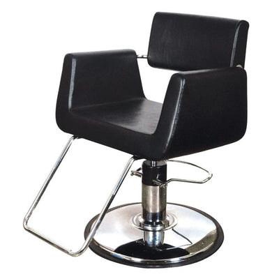 Chromium Brooklyn Professional Styling Chair w/High Density Foam Cushions, Black