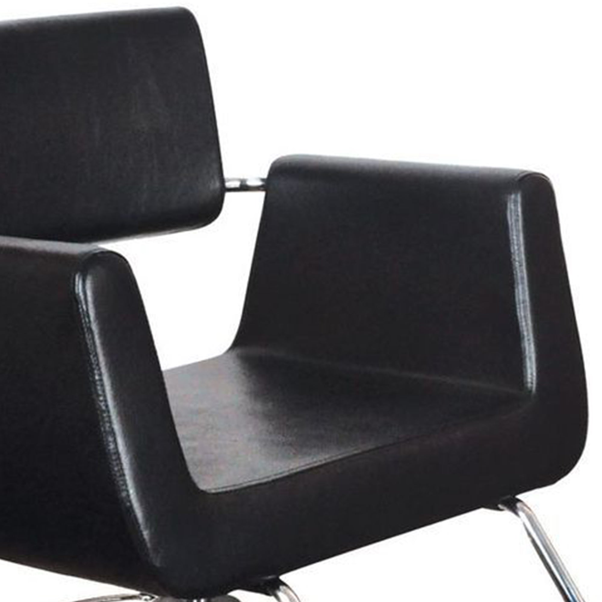 Chromium Brooklyn Professional Styling Chair w/High Density Foam Cushions, Black - VMInnovations