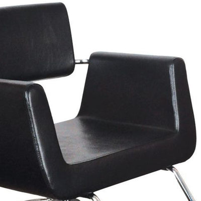 Chromium Brooklyn Professional Styling Chair w/High Density Foam Cushions, Black - VMInnovations