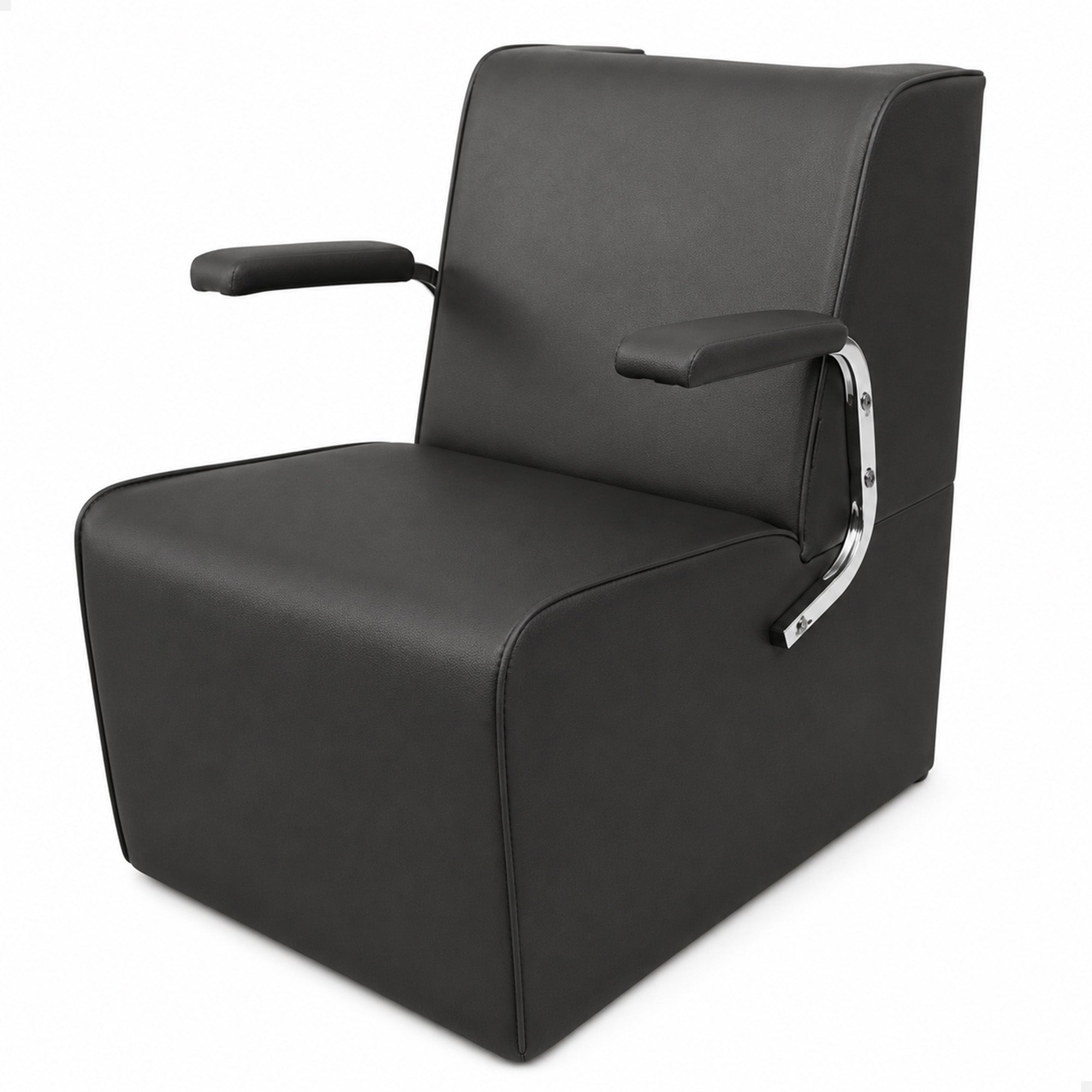 PureSana Chromium Anastasia Padded Professional Hair Drying Salon Chair, Gray