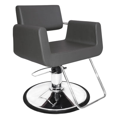 Chromium Brooklyn Professional Styling Chair w/High Density Foam Cushions, Gray - VMInnovations
