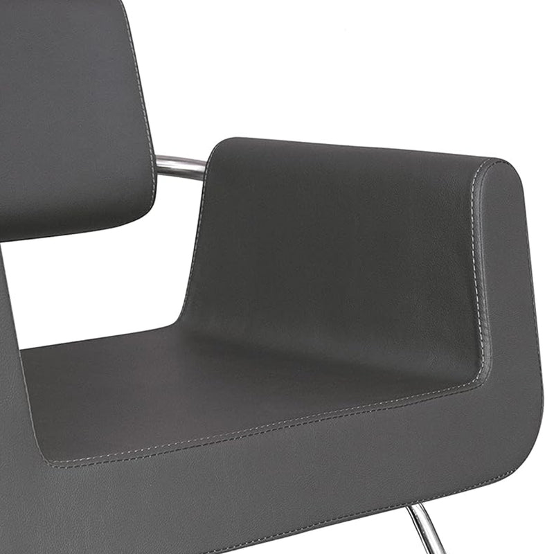 Chromium Brooklyn Professional Styling Chair w/High Density Foam Cushions, Gray