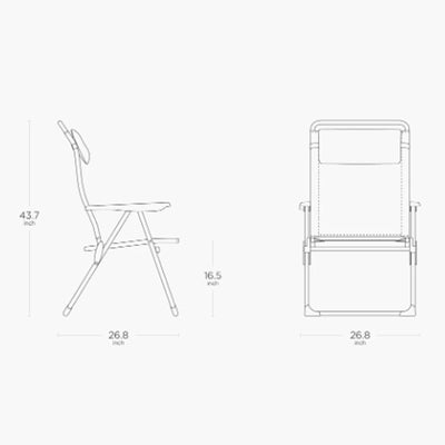 Lafuma ALU CHAM XL Adjustable Ergonomic Reclining Outdoor Folding Chair, Ocean - VMInnovations