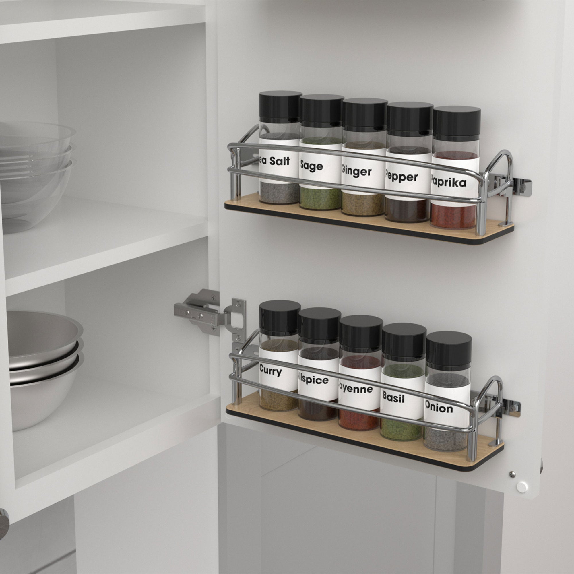Rev-A-Shelf Steel Door/Wall Mount Spice Rack Pantry Shelf Organizer, 54SR-14-1 - VMInnovations