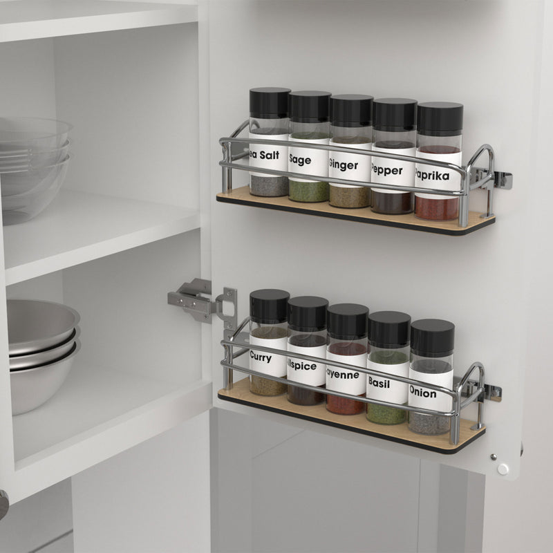 Rev-A-Shelf Steel Door/Wall Mount Spice Rack Pantry Shelf Organizer, 54SR-14-1