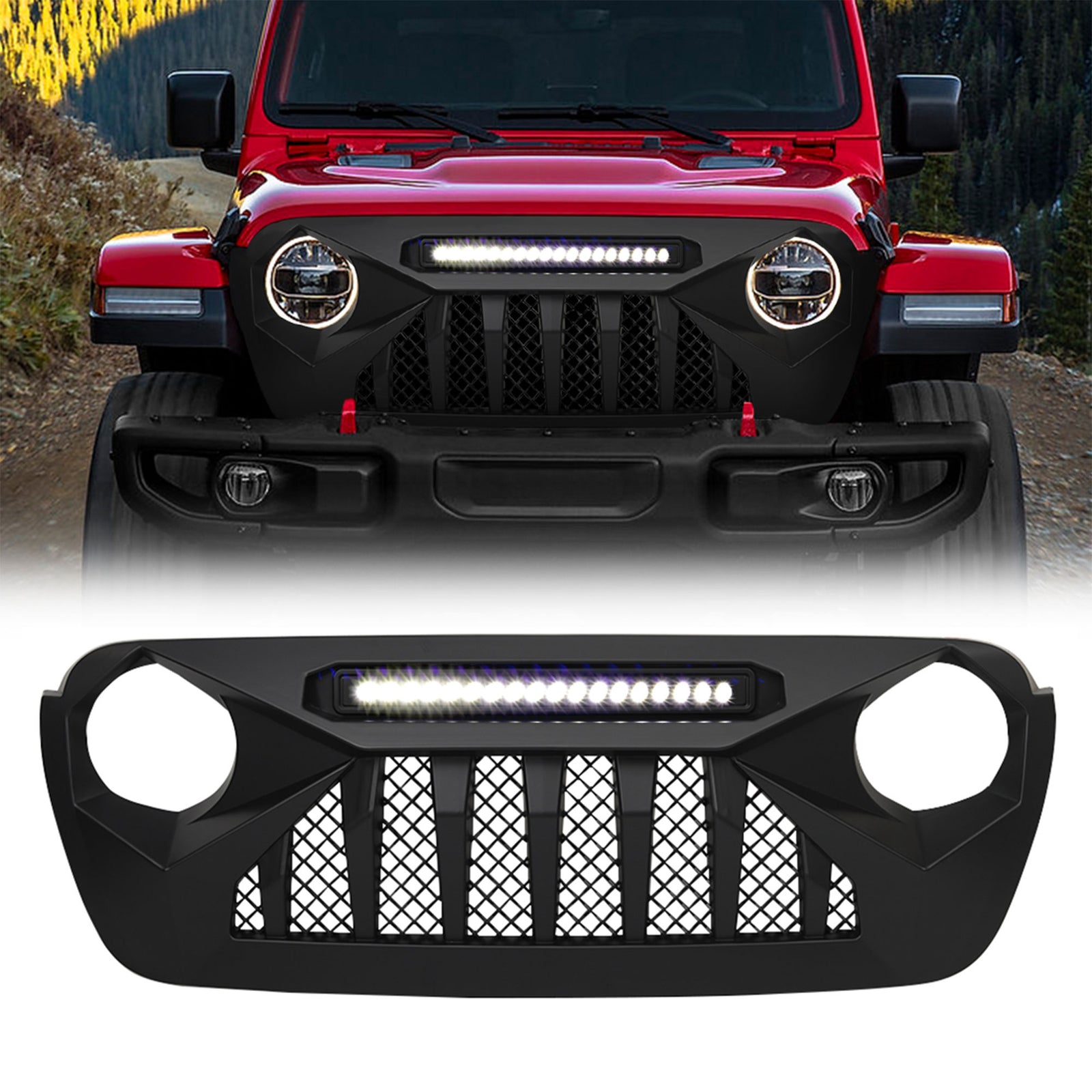AMERICAN MODIFIED Grille Compatible w/18-21 Wrangler JL & Gladiator JT(Open Box) - VMInnovations