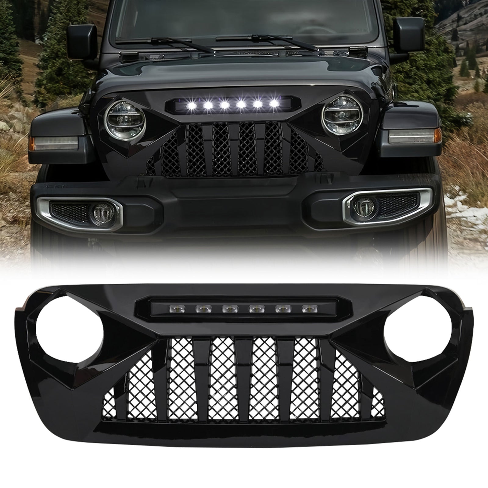 AMERICAN MODIFIED  Shark Grille for 2018+ Wrangler JL & 2020+ Gladiator JT - VMInnovations