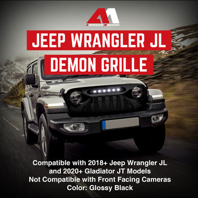 American Modified Shark Grille for 07-18 Wrangler JK/JKU, Glossy Black (Used) - VMInnovations