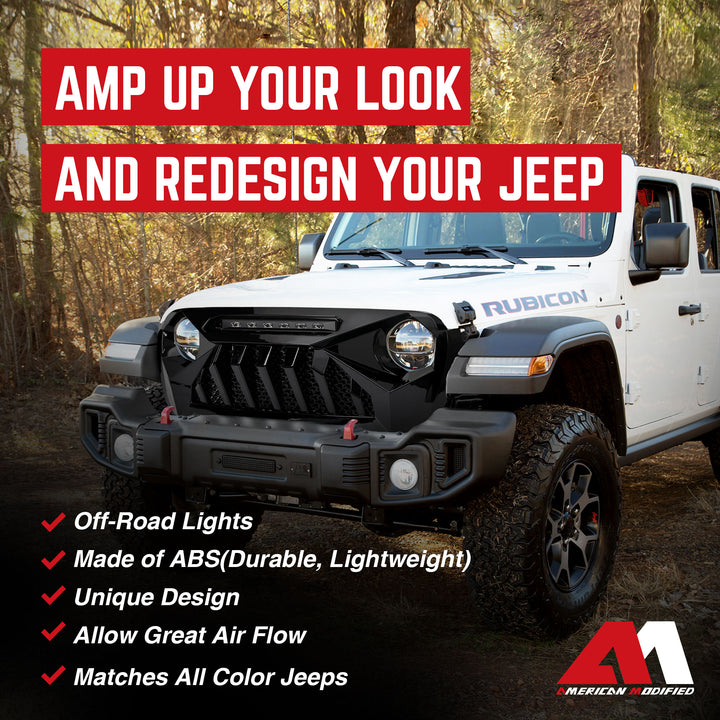 AMERICAN MODIFIED  Shark Grille for 2018+WranglerJL & 2020+GladiatorJT(Open Box) - VMInnovations