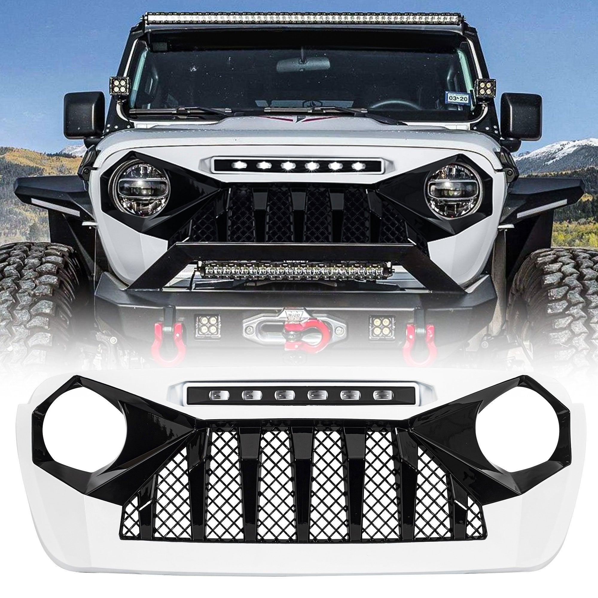 AMERICAN MODIFIED Demon Grille, 2018-2023 Wrangler JL & Gladiator JT(Open Box) - VMInnovations