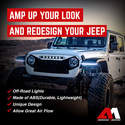 AMERICAN MODIFIED Demon Grille, 2018-2023 Wrangler JL & Gladiator JT(Open Box) - VMInnovations