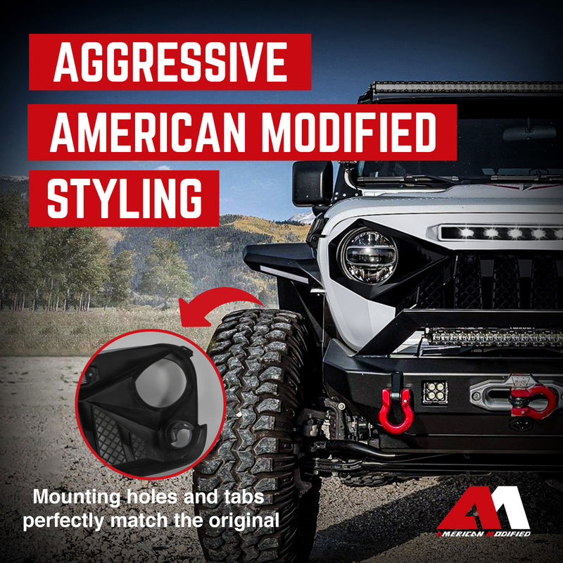 AMERICAN MODIFIED Demon Grille Compatible w/2018-2023 Wrangler JL & Gladiator JT