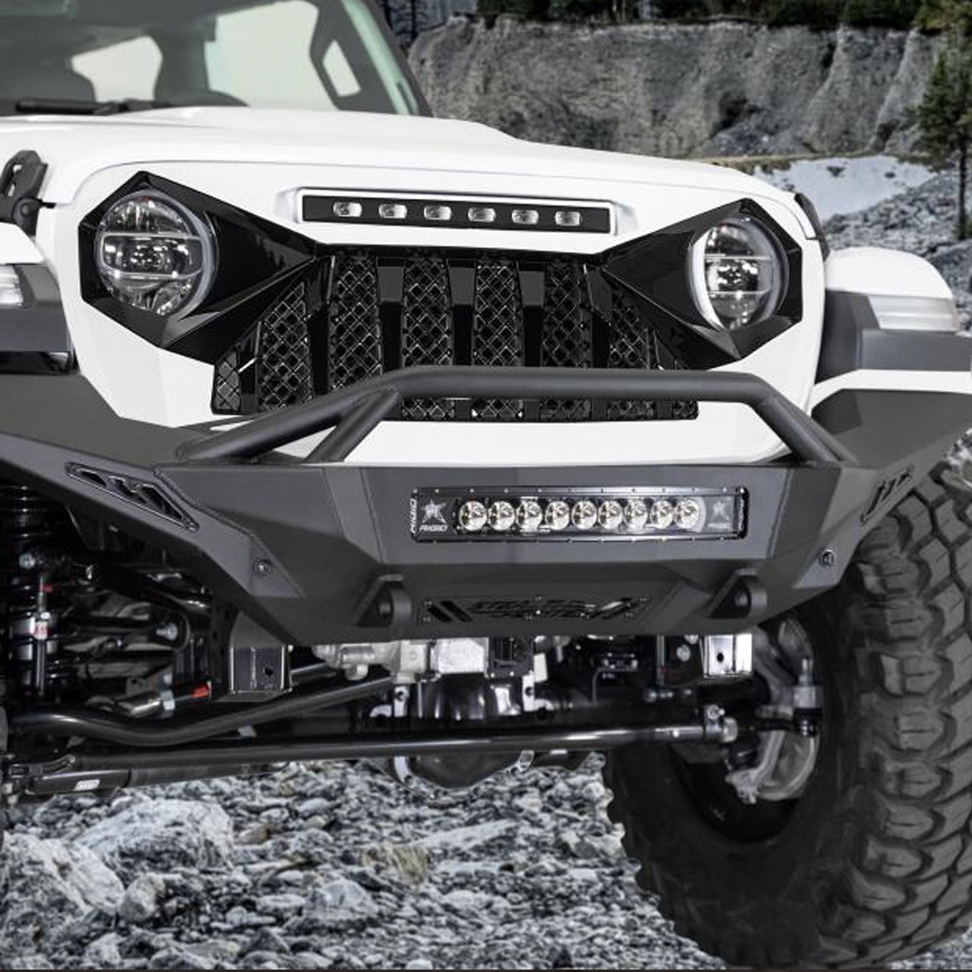 AMERICAN MODIFIED Demon Grille, 2018-2023 Wrangler JL & Gladiator JT(Open Box) - VMInnovations