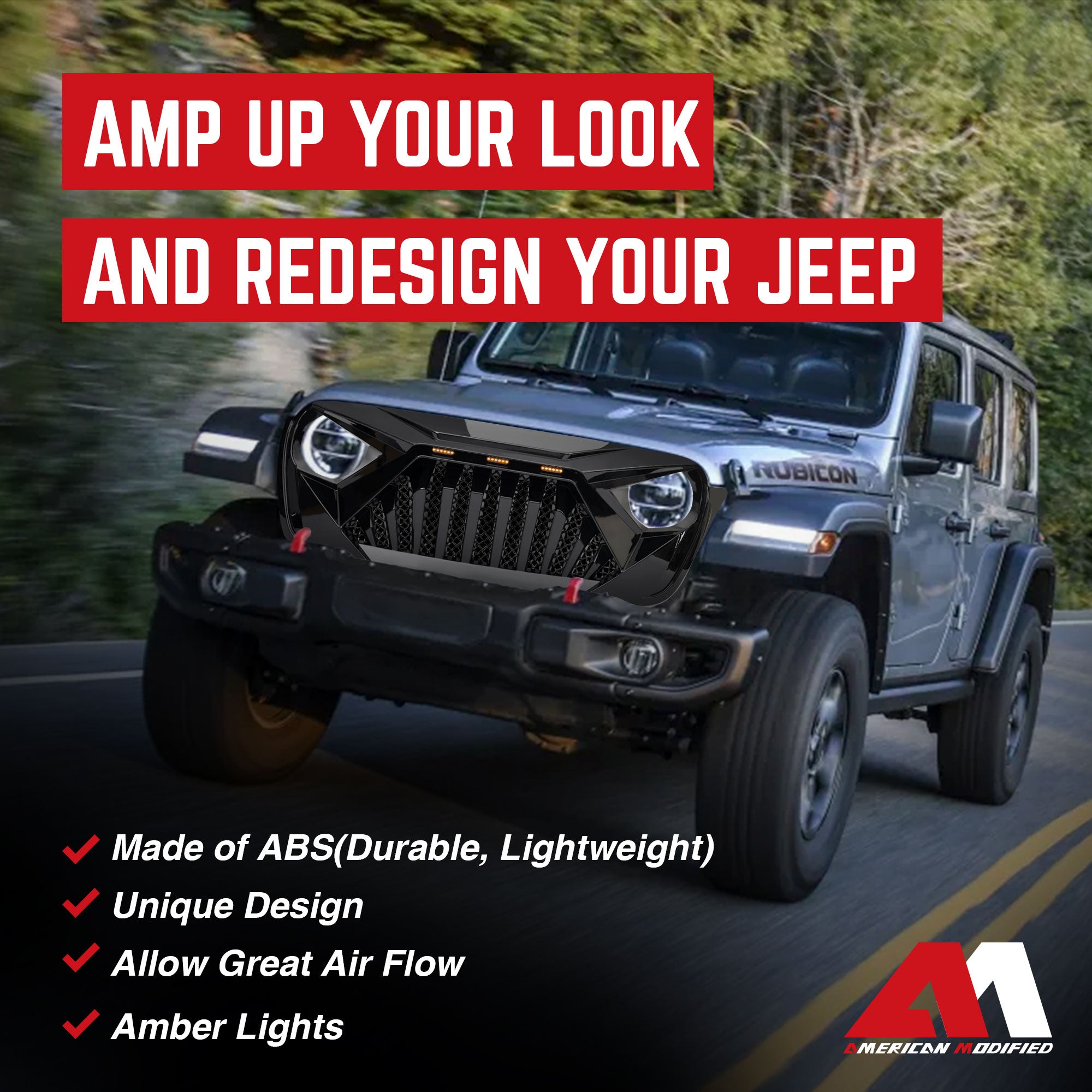 American Modified Grille for '18 Wrangler JL & '20 Plus Gladiator JT(For Parts) - VMInnovations