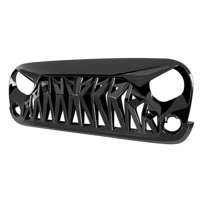 AMERICAN MODIFIED Front Shark Grille Compatible with 2007-2018 Wrangler JK/JKU