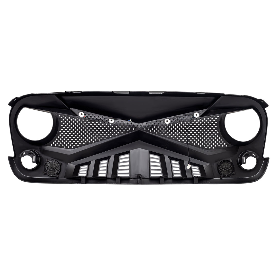 AMERICAN MODIFIED Hawke Grille for 2007-2018 Jeep Wrangler JK, Black (Open Box)