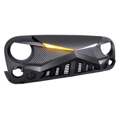AMERICAN MODIFIED Hawke Grille for 2007-2018 Jeep Wrangler JK, Black (Used) - VMInnovations