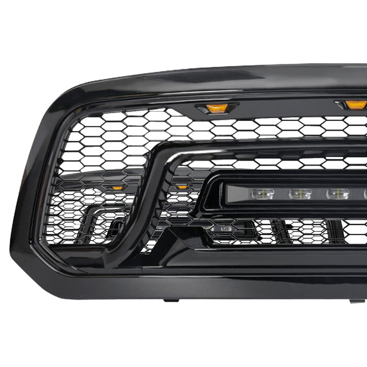 AMERICAN MODIFIED Front Armor Grille w/ Off Road Lights for 13-18 Dodge Ram 1500