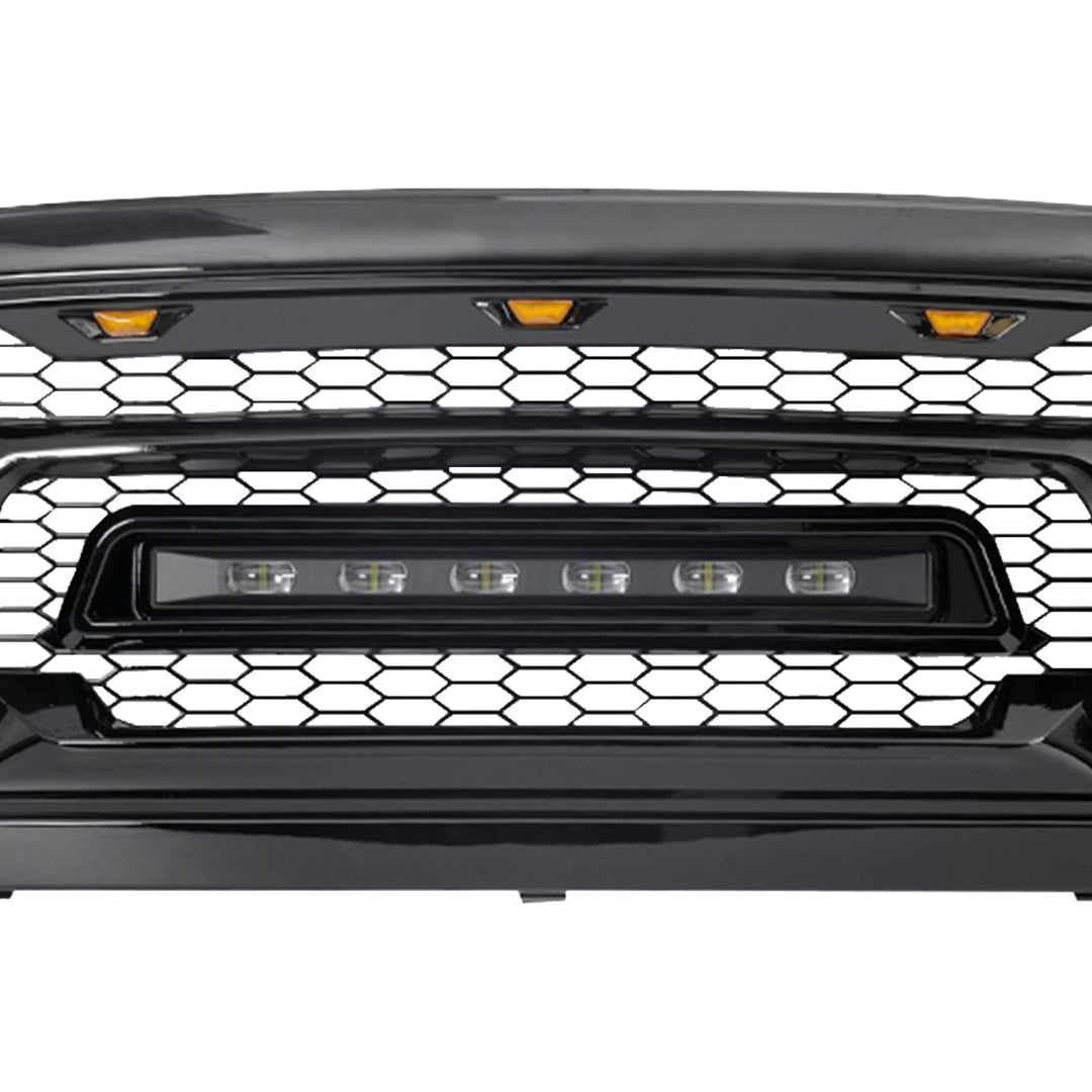 AMERICAN MODIFIED Front Grille w/Road Lights for 13-18 Dodge Ram 1500 (Open Box)