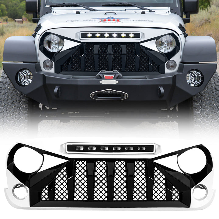 American Modified Front Gladiator Grille Compatible with 07-18 Jeep Wrangler JK