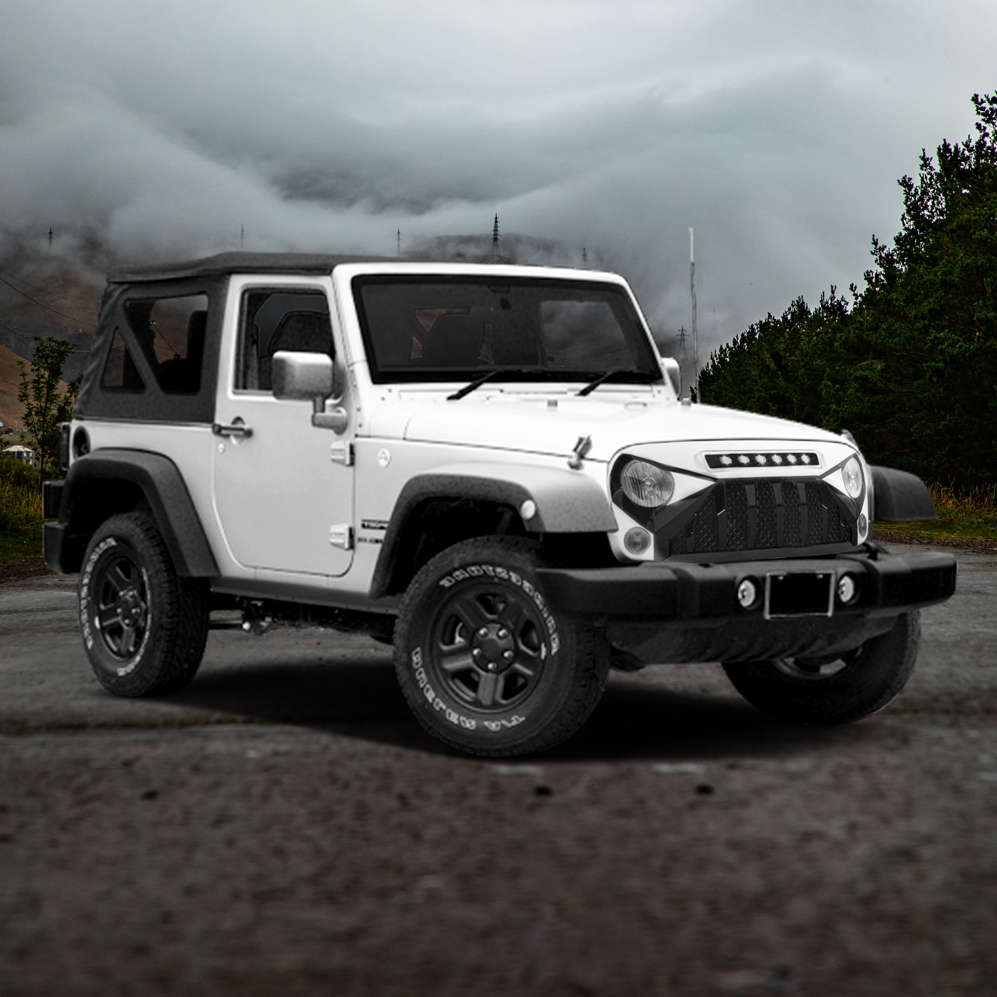 American Modified Front Gladiator Grille Compatible with 07-18 Jeep Wrangler JK - VMInnovations