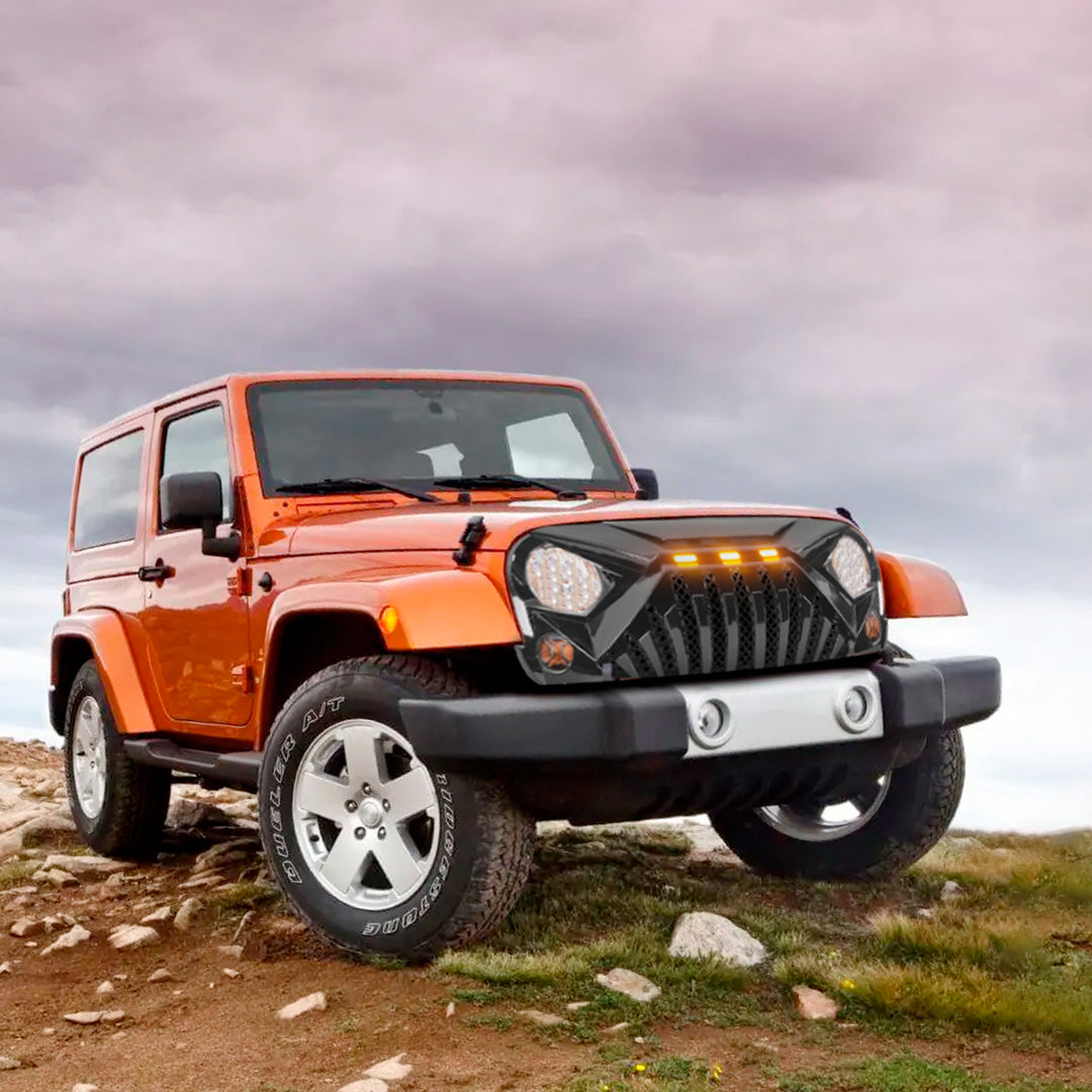 American Modified Goliath Grille Compatible with 07-18 Wrangler JK with Lights