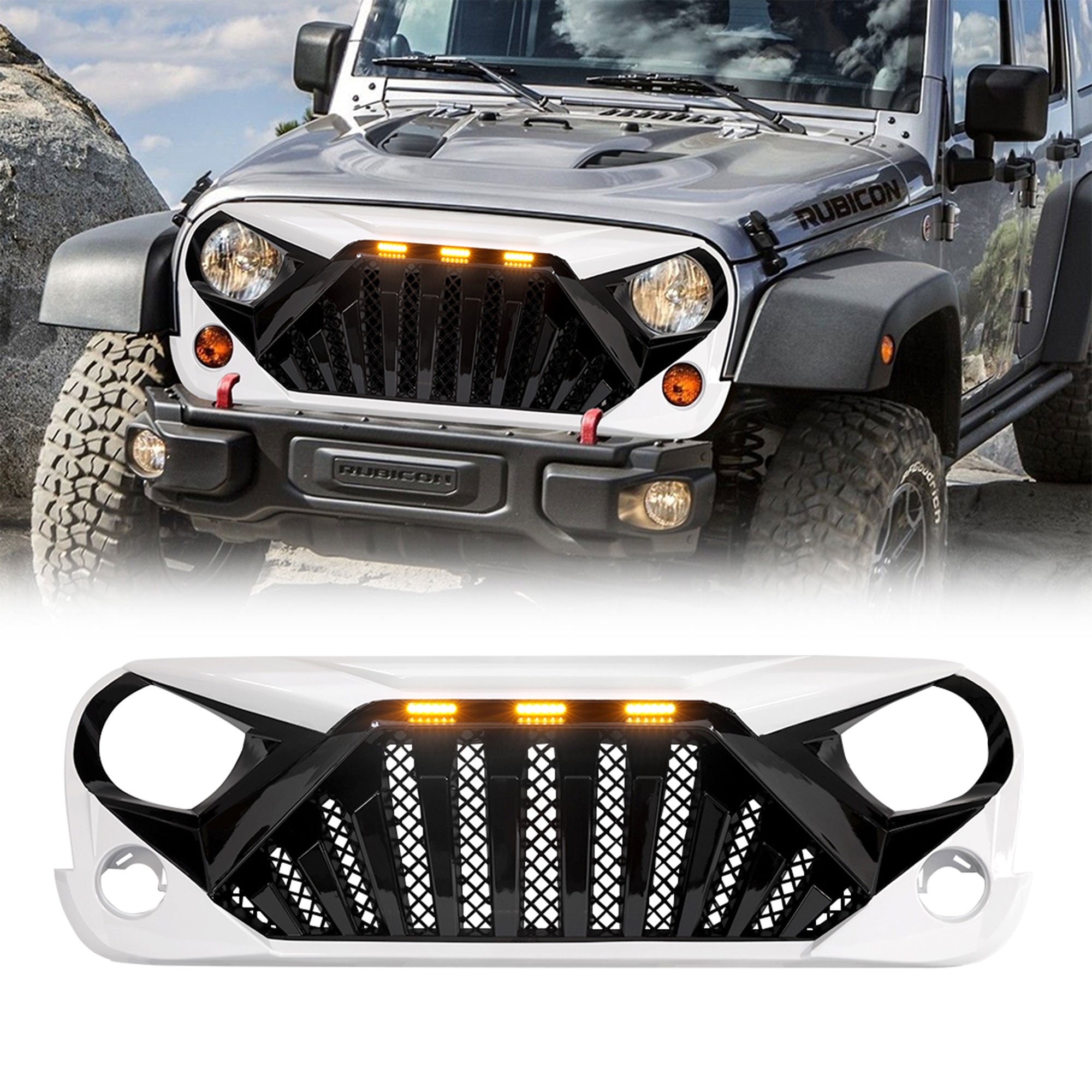 American Modified Goliath Grille Compatible with 2007-2018 Jeep Wrangler JK - VMInnovations