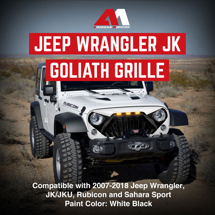 American Modified Goliath Grille Compatible w/07-18 Jeep Wrangler JK (Open Box)