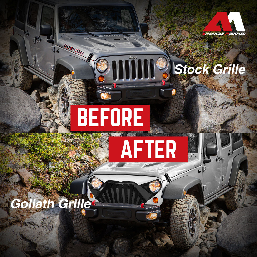 American Modified Goliath Grille Compatible w/07-18 Jeep Wrangler JK (Open Box)