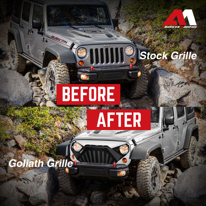 American Modified Goliath Grille Compatible w/07-18 Jeep Wrangler JK (Open Box)