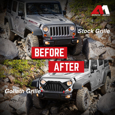 American Modified Goliath Grille Compatible w/07-18 Jeep Wrangler JK (Open Box)