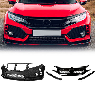 AMERICAN MODIFIED Type R Style Conversion Front Bumper for 2016-2019 Honda Civic - VMInnovations