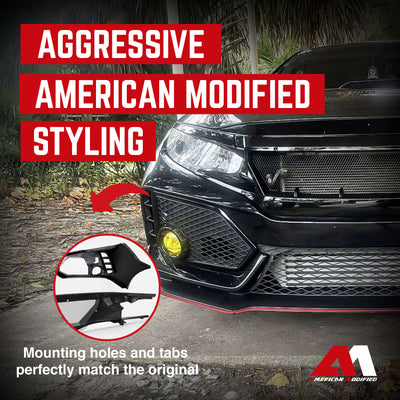 AMERICAN MODIFIED R Style Conversion Front Bumper Sport for 16-19 Honda Civic - VMInnovations
