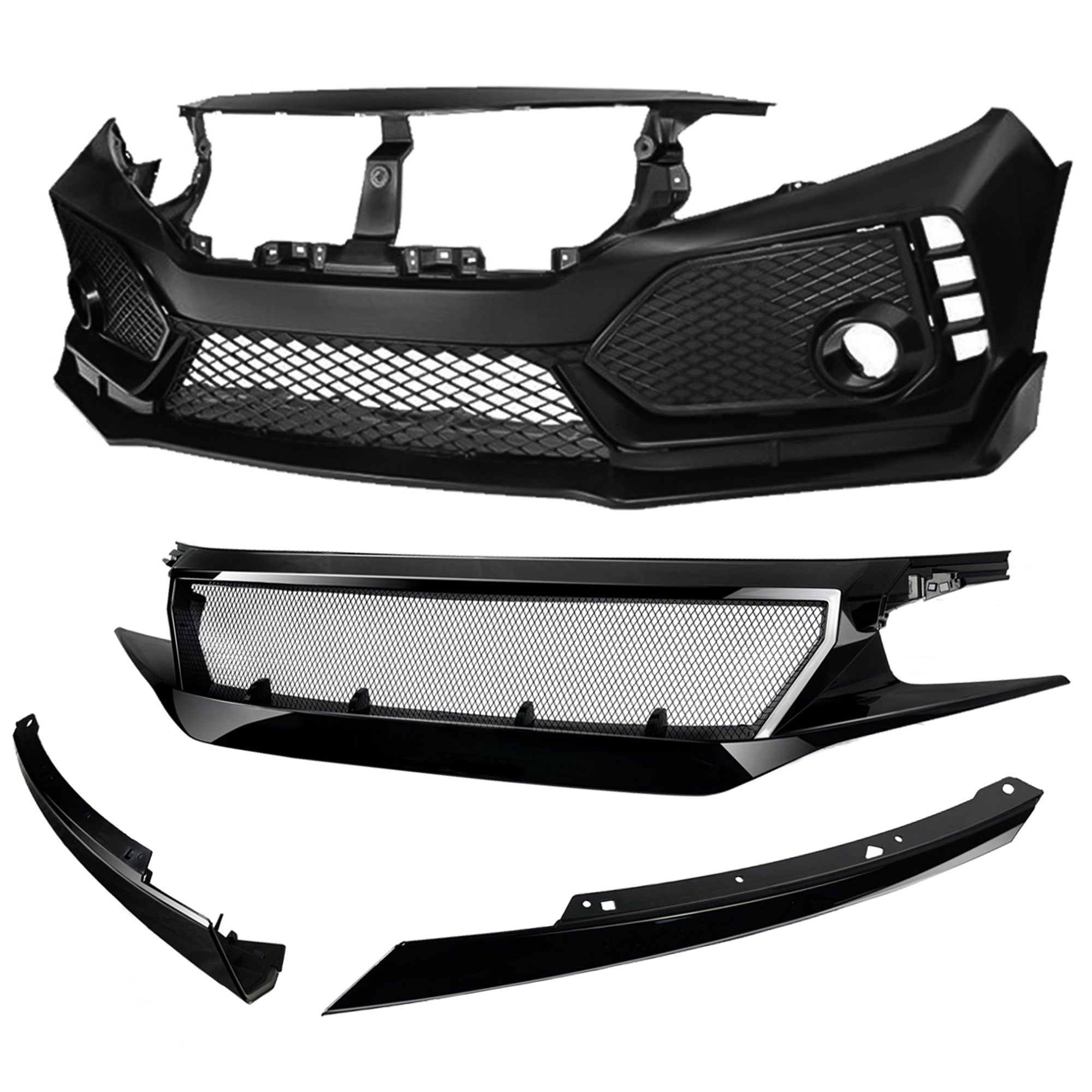 AMERICAN MODIFIED R Style Conversion Front Bumper Sport for 16-19 Honda Civic - VMInnovations